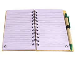 Faux Wood Mid-Size Notebook & Pen