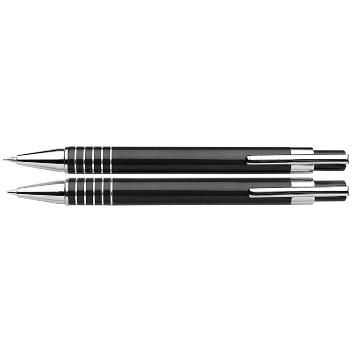 Lacquered Barrel Matching Ballpoint Pen and Clutch Pencil Set
