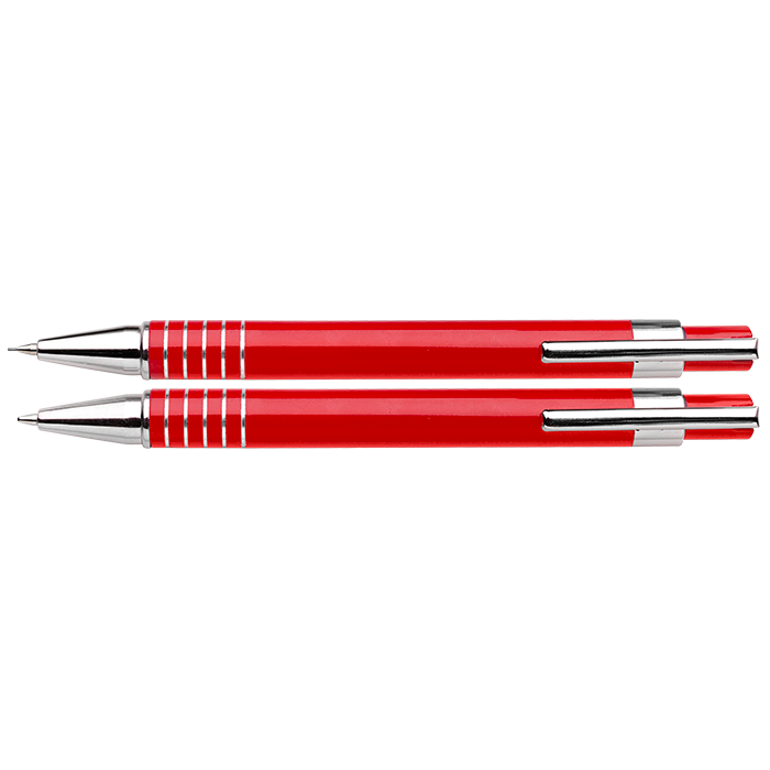 Lacquered Barrel Matching Ballpoint Pen and Clutch Pencil Set