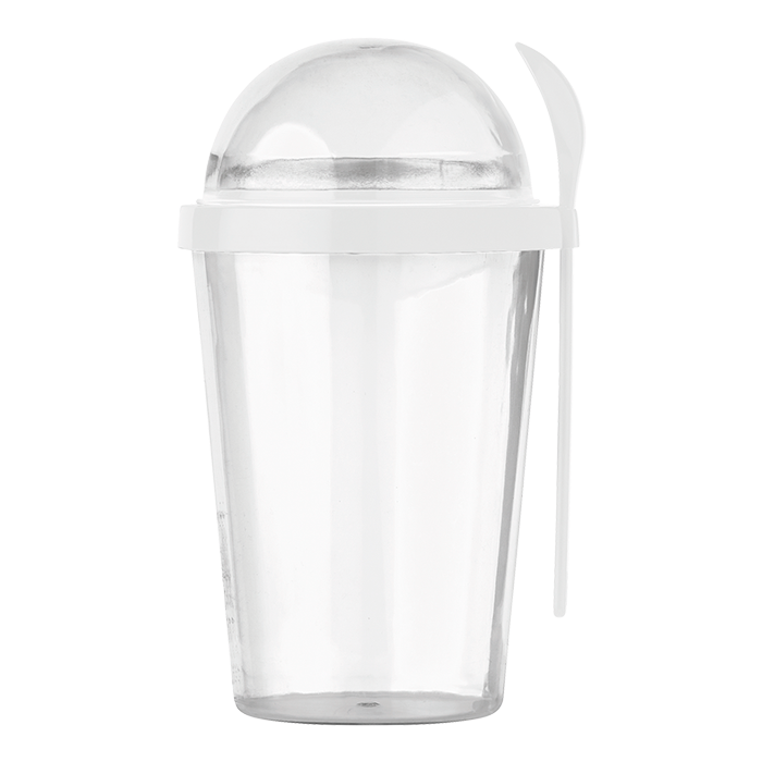 Dual Compartment Breakfast Mug with Spoon