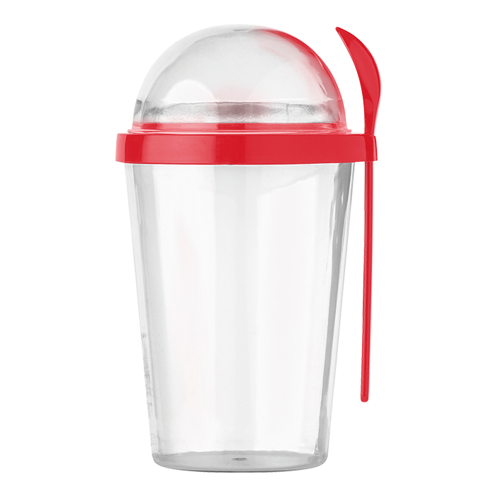 Dual Compartment Breakfast Mug with Spoon